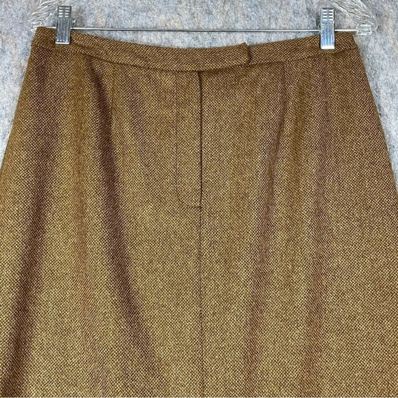 Lauren Ralph Lauren 100% Lambswool Brown Tweed Old Money Pencil Skirt - NWT 12P - Picture 6 of 13